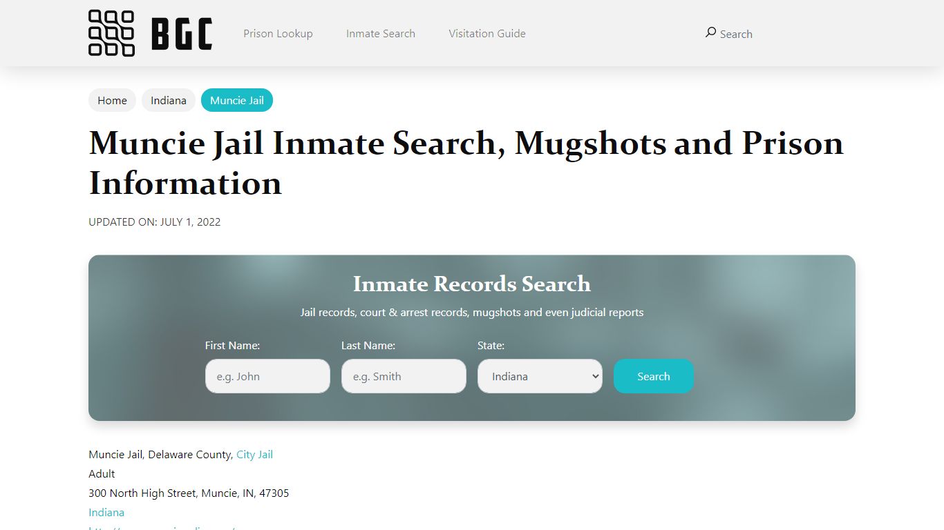 Muncie Jail Inmate Search, Mugshots, Visitation, Phone no ...