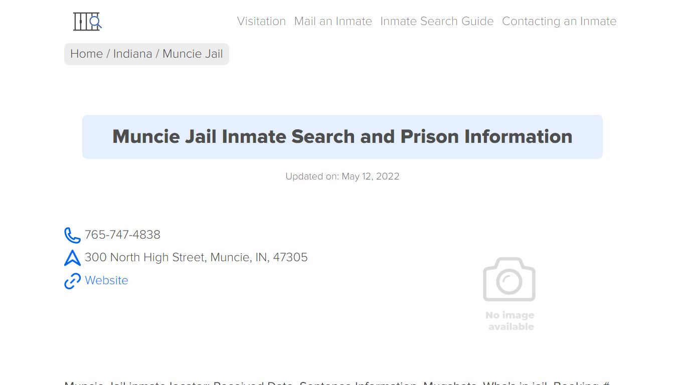 Muncie Jail Inmate Search, Visitation, Phone no. & Mailing ...