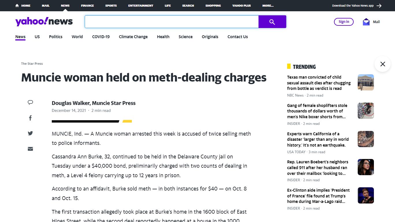 Muncie woman held on meth-dealing charges